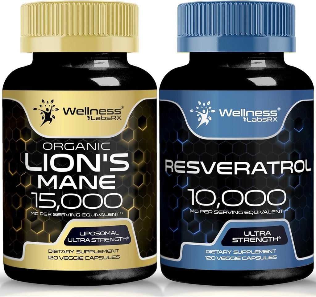 Resveratrol Capsules 10000 - Lions Mane Supplement Capsules