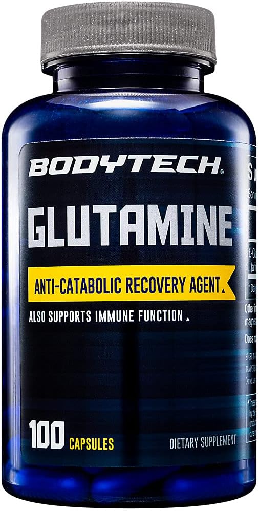 BODYTECH Glutamine Anti-Catabolic Recovery Agent & Immune Support (100 Capsules)