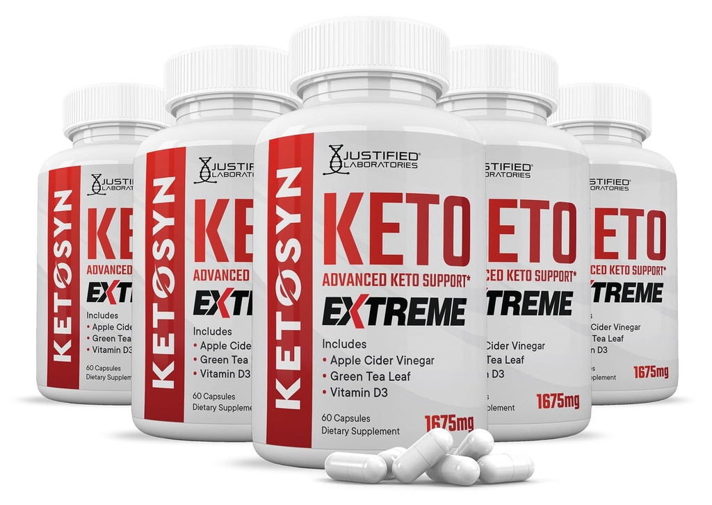 (5 Pack) Ketosyn Keto ACV Extreme Pills 1675 MG Keto Support Blend Capsule Alternative To Keto ACV Gummies Formulated with Apple Cider Vinegar Extra Virgin Olive Oil Powder Green Tea Leaf 300 Capsules