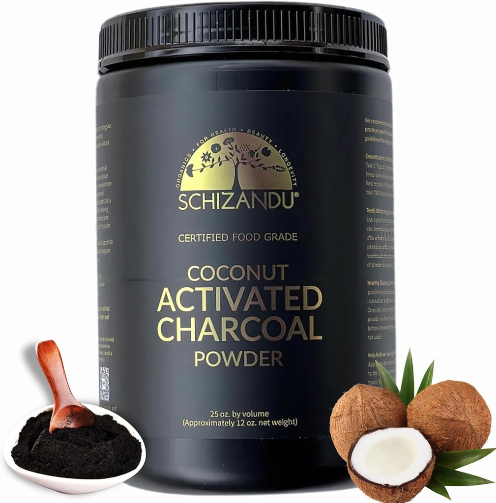 Organic Activated Coconut Charcoal Powder Ideal for Supports Skin, Body, Oral Health, Teeth Whitening | Dietary Supplement (25 Oz (Pack of 1))