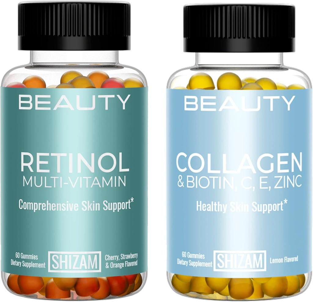 SHIZAM Retinol Multi-Vitamin & Collagen w Biotin Gummies in Combo