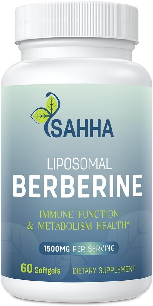 Sahha Liposomal Berberine HCL 1500mg – Supports AMPK & GLP-1 Activation, High Bioavailability for Men & Women Overall Health Supplement