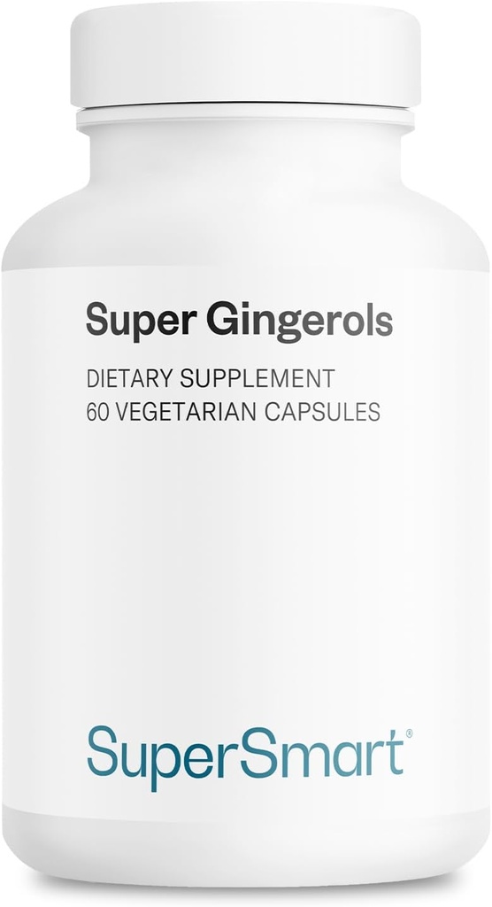 Supersmart - Super Gingerols 400mg per Day (High Potency 20% Gingerol) - Ginger Root Extract Supplement | Non-GMO & Gluten Free - 60 Vegetarian Capsules