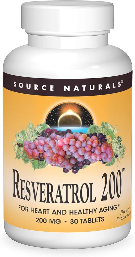 Source Naturals Resveratrol, for Heart and Healthy Aging* 200 mg - 30 Tablets