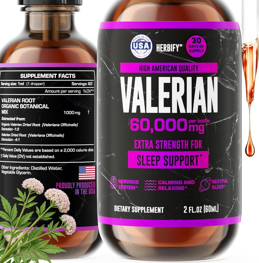 Valerian Root Supplement - Valerian Root Tincture – Nervous System Support 2 Fl oz