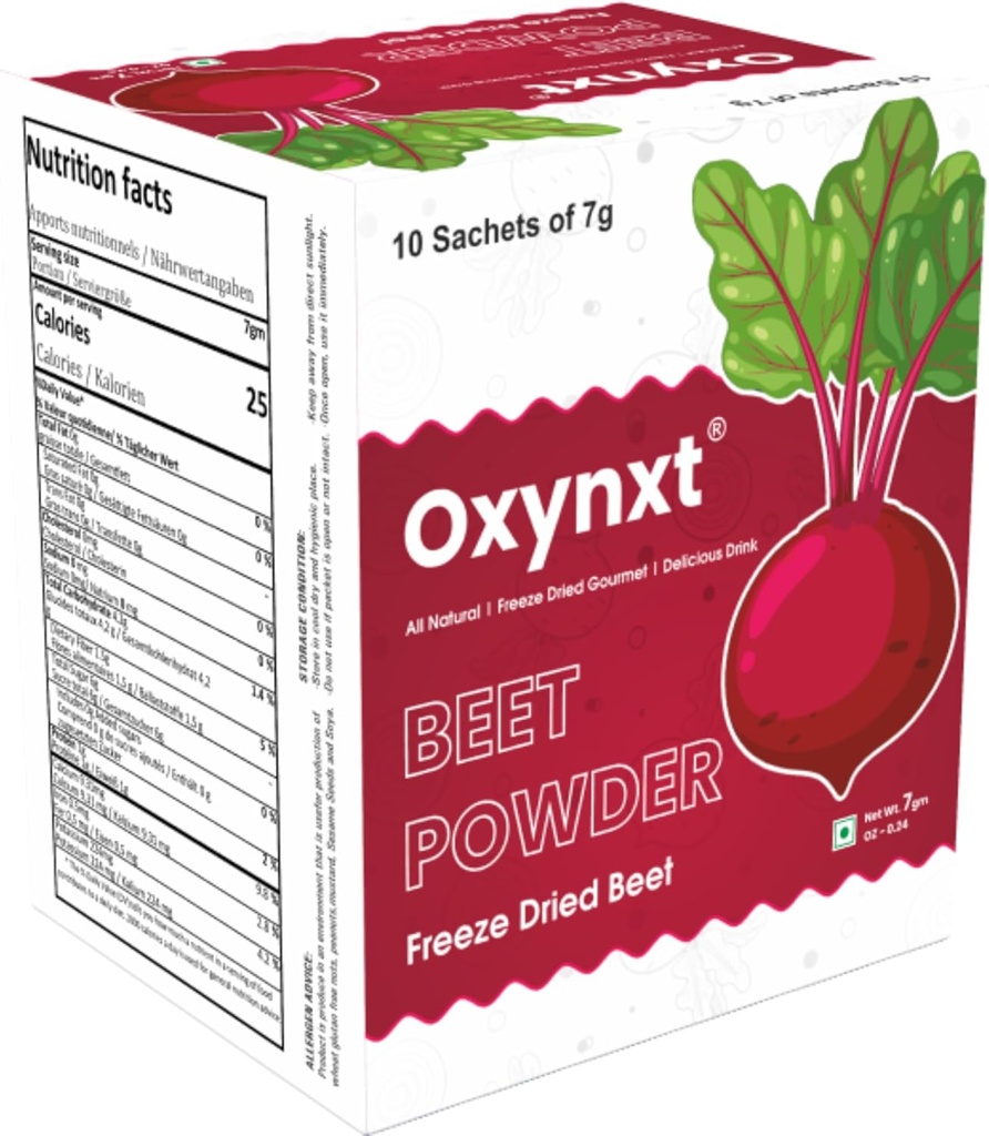 Freeze-Dried Beet Powder Sachets | 10 Single-Serve Packs (70g) | Natural Energy Boost | Non-GMO, Vegan, Gluten-Free | Ready-to-Mix Superfood for Smoothies & Drinks