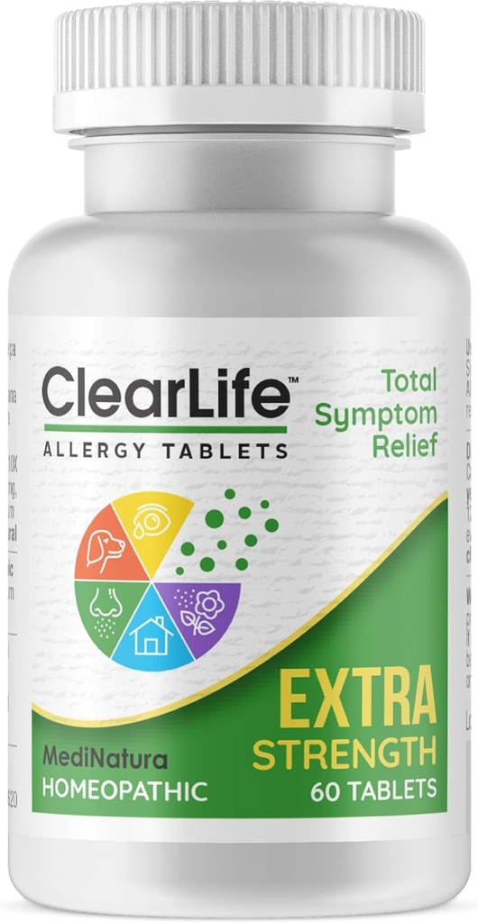 [BRSRM2QDBUBAOEQ3] ClearLife Extra Strength Multi-System Allergy Relieving Homeopathic Remedy - 15 Powerful Actives Provide Potent Maximum Congestion, Itchiness & Sinus Pressure Relief - Non-Drowsy - 60 Tablets