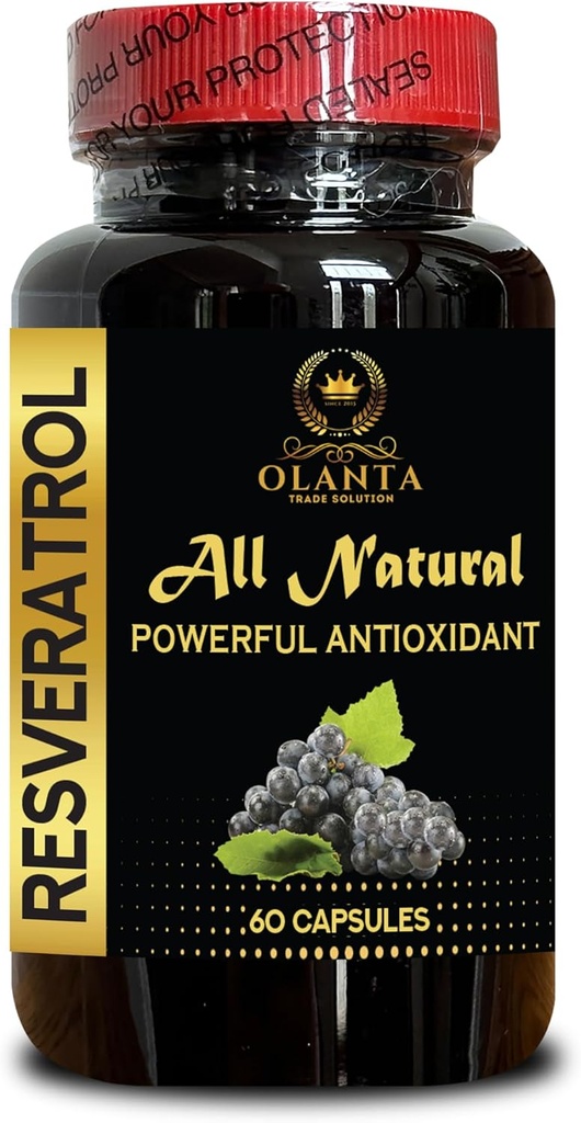 RESVERATROL Extract - Resveratrol Supplement Organic Powder, Trans resveratrol Supplement Pills, Trans resveratrol Vitality, Trans resveratrol Natural - 1 Bottle 60 Capsules