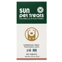 Sun Chlorella Sun Pet Treats Green Superfood Cat & Dog Supplement - Chlorophyll Eleuthero & Lecithin, Minerals, Antioxidants & Vitamins for Dogs & Cats - Immune Defense, Skin & Gut Health - 120 Bites