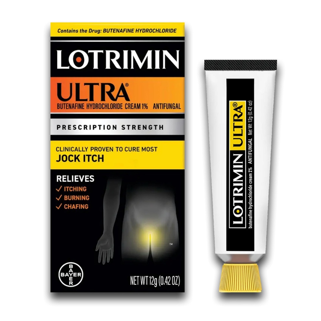 Lotrimin Ultra Jock Itch Cream - Powerful Butenafine Hydrochloride Treatment for Jock Itch, 0.42 Ounce (12 Grams) (Packaging May Vary)
