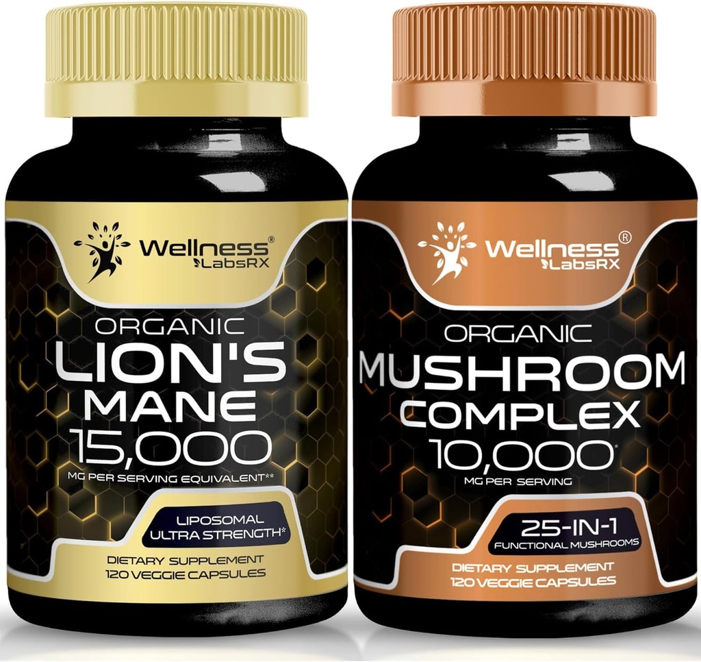 Lions Mane Supplement Capsules and Mushroom Capsules