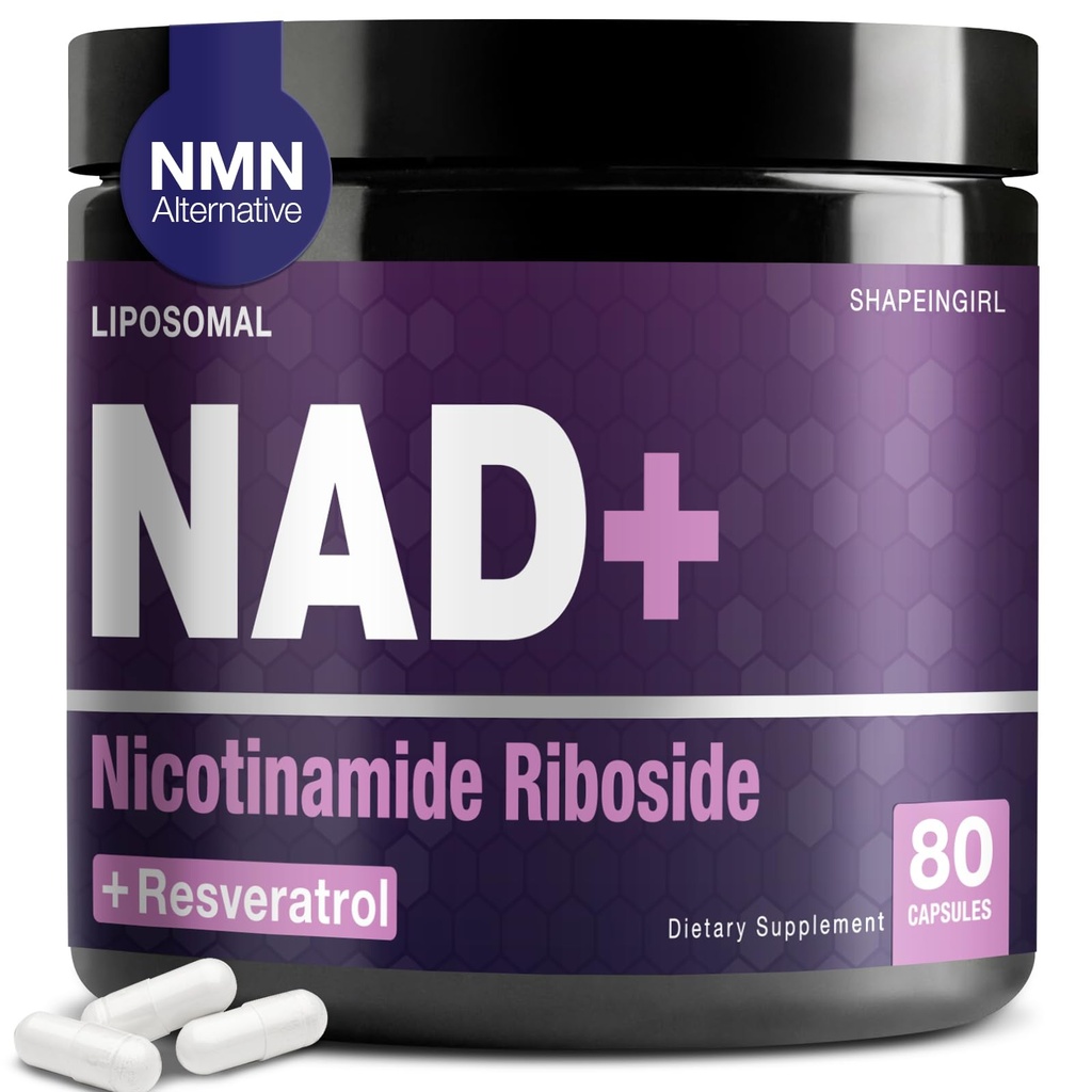 NAD Supplement - Nicotinamide Riboside Resveratrol 900mg, Liposomal NAD Supplement for Women and Men, NAD Plus Pure Organic