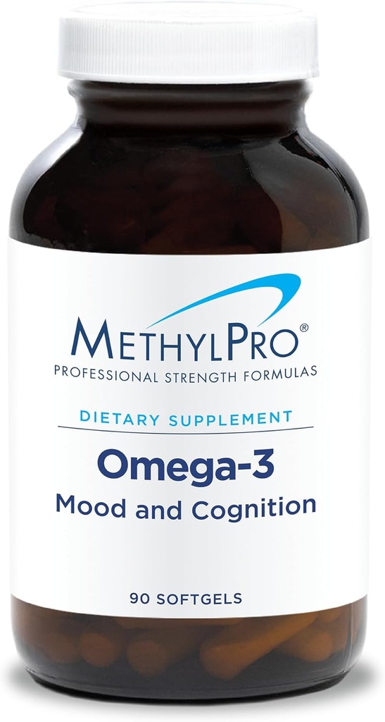 MethylPro Omega-3 - EPA DHA Omega 3 Fatty Acid Supplement for Women + Men, Omega3 to Support Cognition + Brain Health for Adults - Pairs Well with L-Methylfolate - 90 Softgel Capsules