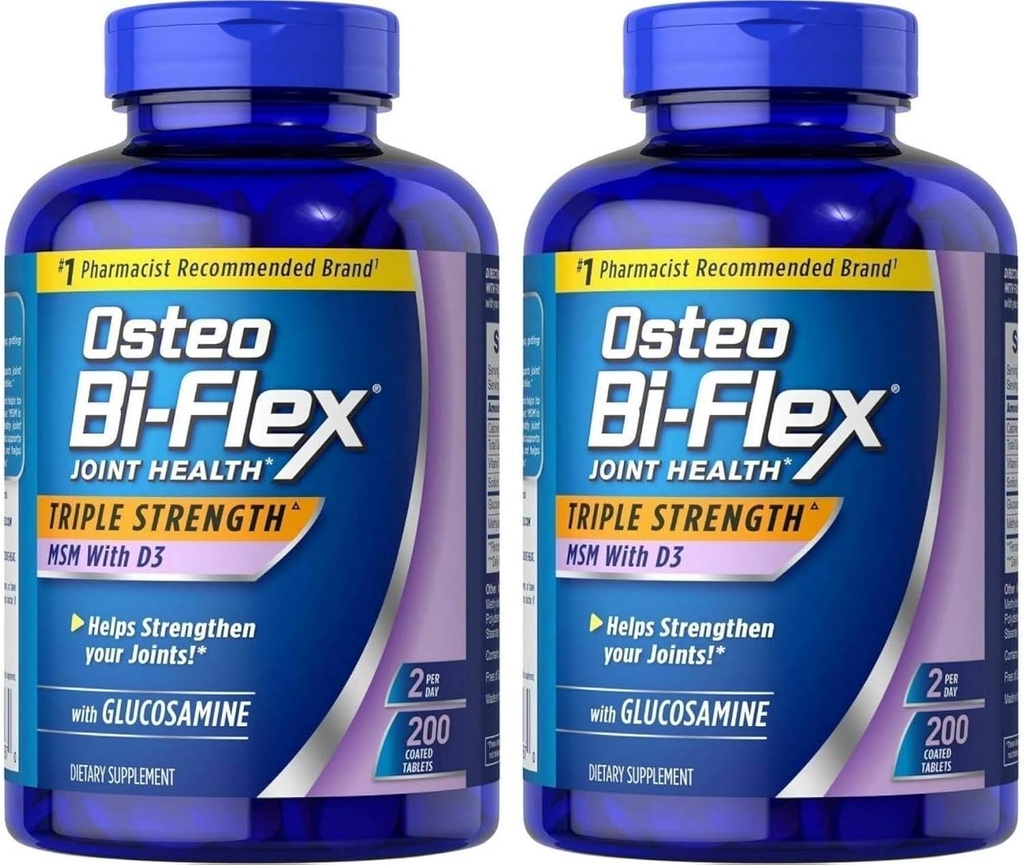 Osteo Bi-Flex Osteo Bi Supplement Glucosmine 1500 Mg Vitamin D 1000IU Tablet(200Count), 200Count (Pack of 2)