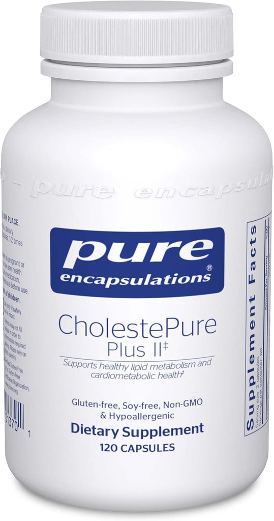 Pure Encapsulations CholestePure Plus II | Phytosterol, Berberine and Flavonoid-Rich Bergamot Extract to Support Healthy Lipid Metabolism and Cardiometabolic Health | 120 Capsules