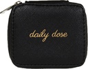Miamica Zippered “Daily Dose” Pill Case with 8-Day Removable Plastic Medicine Organizer, Black, 3.5” L x 2.75” W x 1.25” H – Keep Your Vitamins and Pills Organized – Compact and Sleek Pill Box
