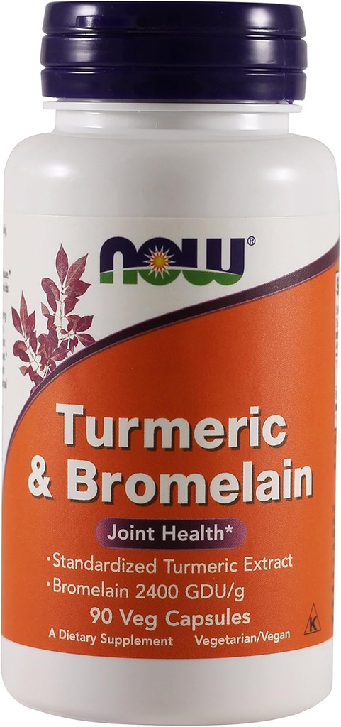NOW Foods - Turmeric & Bromelain Joint Health - 90 Vegetarian Capsules