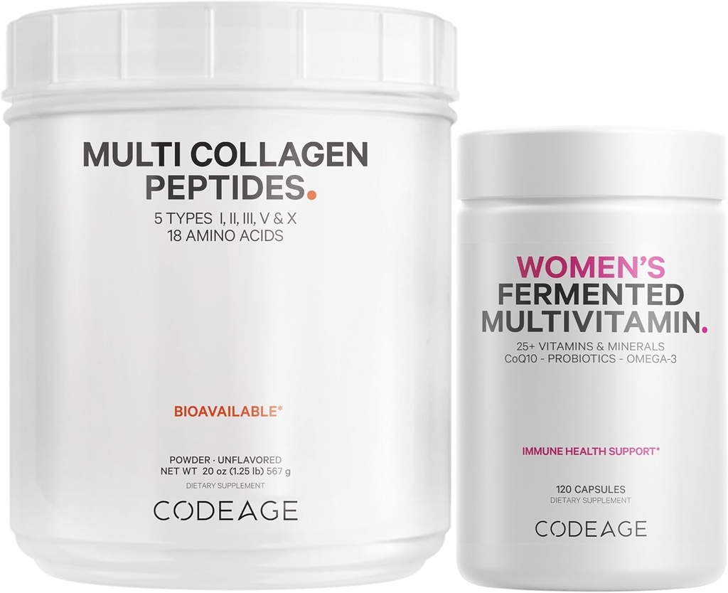 Codeage - Multi Collagen Protein + Women’s Daily Multivitamin Bundle