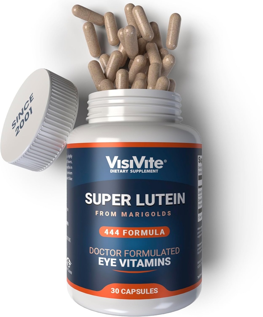 Super Lutein 444 Eye - Unique & Clear Eye Vitamins - Lutein Max Vision Vitamins for Eyes - Zeaxanthin Plus Lutein Eye Vitamins - Clear Eye Supplements for Adults