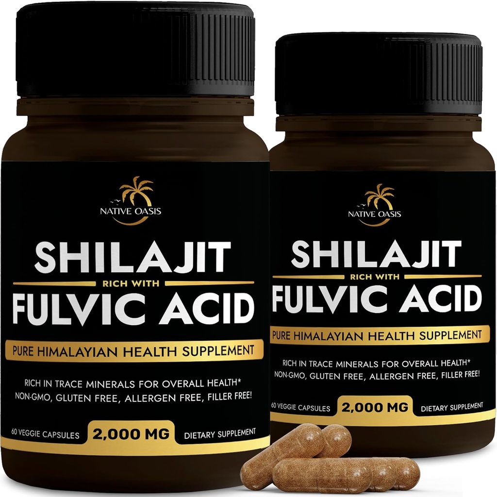 Shilajit Supplement | 2,000mg | Shilajit for Men & Women | Shilajit Pure Himalayan Organic | Natural Shilajit Capsules | Fulvic Acid Supplement | Rich with Trace Minerals | 120 Count.