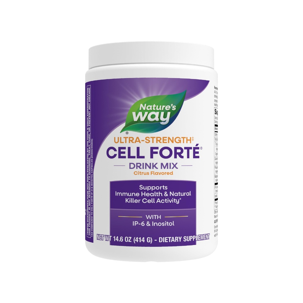 Nature's Way Ultra Strength(1) Cell Forté Drink Mix, IP-6 & Inositol Powder Supplement, Supports Immune Health & Natural Killer Cell Activity*, Citrus Flavored, Vegan, 14.6 Oz (Packaging May Vary)
