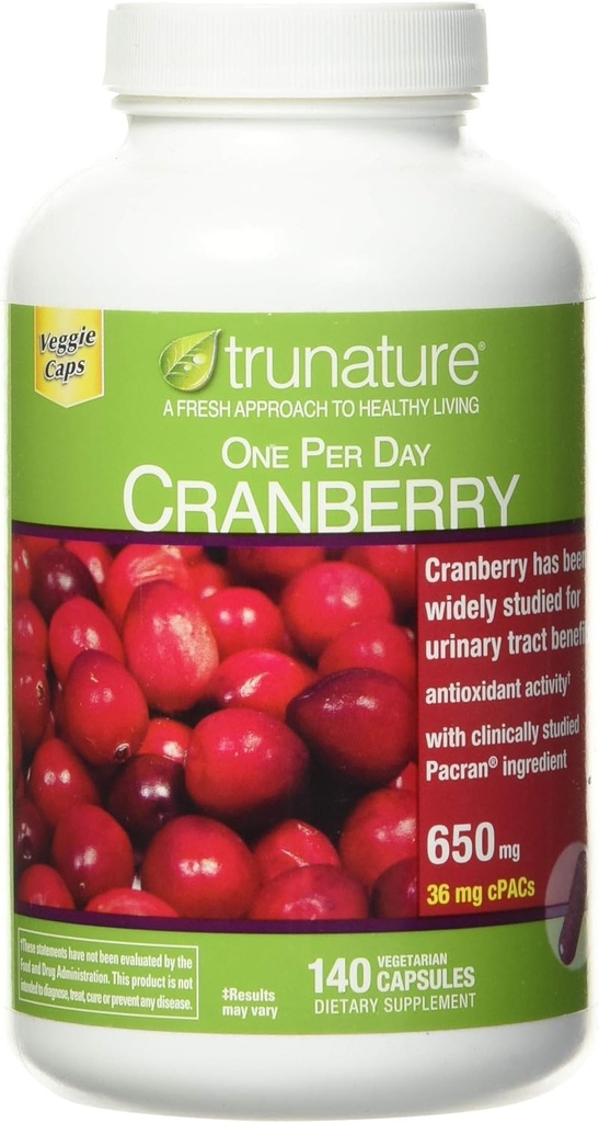 trunature Cranberry 650 mg, 140 Vegetarian Capsules