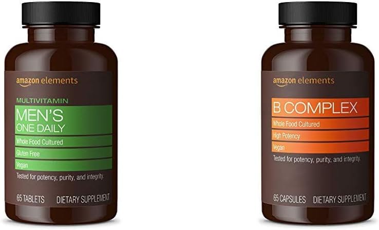 Amazon Elements Men's One Daily Multivitamin (65 Tablets) and Amazon Elements B Complex (65 Capsules)