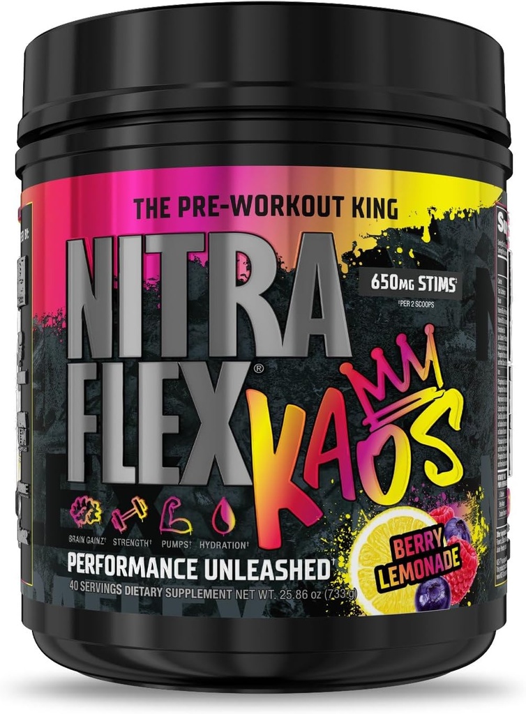 Nitraflex KAOS Berry Lemonade Pre-Workout Powder,
