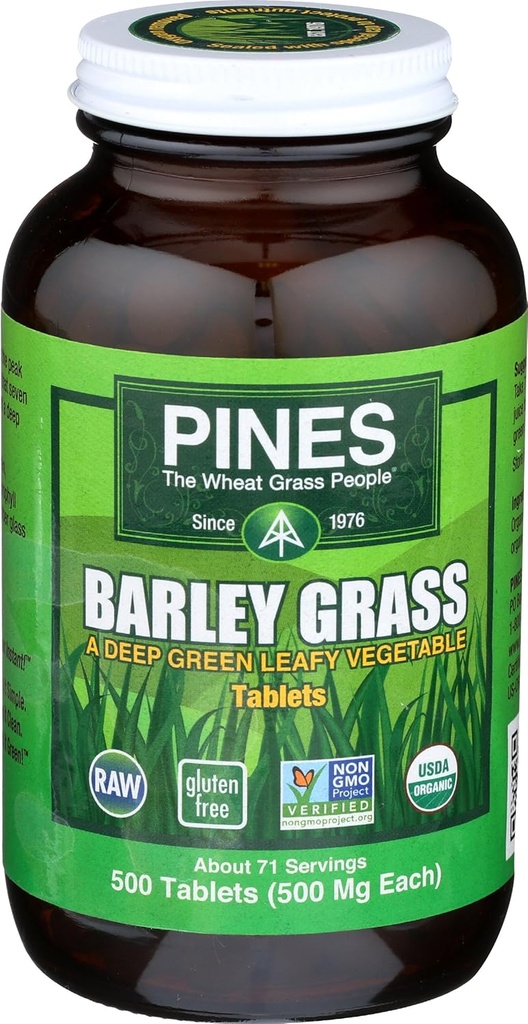 Pines Organic Barley Grass,500 mg,500 Count Tablets