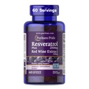 Puritan's Pride Premium Resveratrol Youth Guard™ 250mg, Dietary Supplement for Immune System, Antioxidant, Sugar Metabolism, Blood Flow, and Vascular Function Support, 60 Rapid Release Softgels