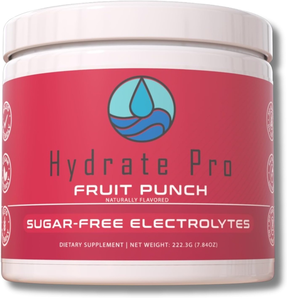 Sugar-Free Electrolyte Powder | 1000mg High-Sodium Electrolyte Complex | POTS Support & Keto Flu Prevention | 45 Servings Natural Hydration (Fruit Punch)