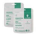 Serotonin and Dopamine Supplements | Mood Support – 2-Month Supply | Dopamine Supplement Tyrosine + Serotonin Supplement 5-HTP | Natural Mood Boosters
