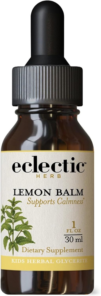 Eclectic Institute Kids Herbs Lemon Balm, Lemon Flavor | Calming and Nervous System Support | 1 fl oz (30 ml)
