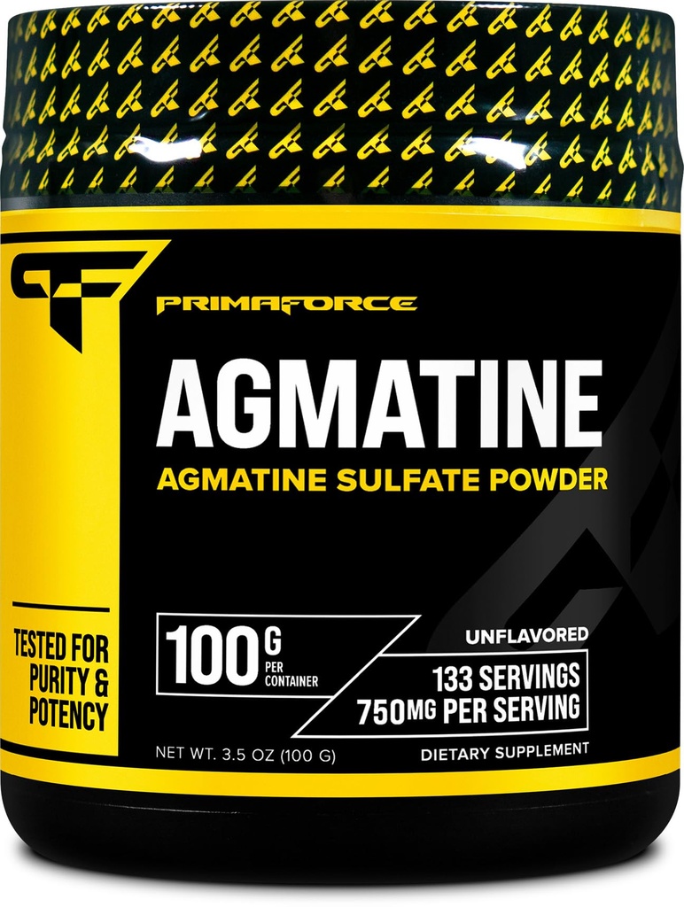 Primaforce Agmatine Sulfate Powder Supplement, 100 Grams – Promotes Nitric Oxide Production/Enhances Performance