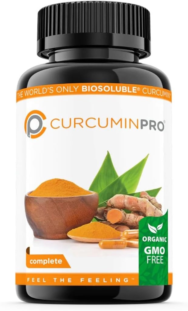 CurcuminPro Complete – High Absorption Turmeric Supplement. Protein-Powered Turmeric Curcumin Capsules with BioSoluble Curcumin for Maximum Effectiveness. Natural Curcumin Supplement (60 Count)