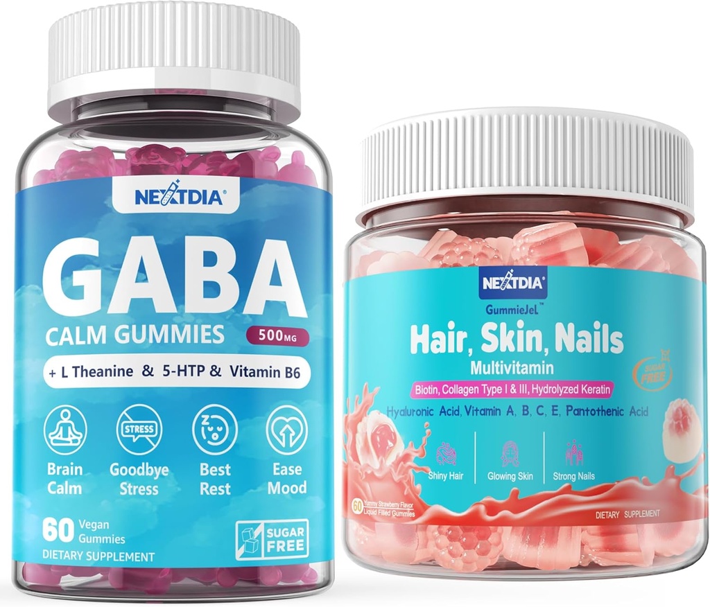 GABA Gummies 500 mg & Hair Skin and Nails Vitamins