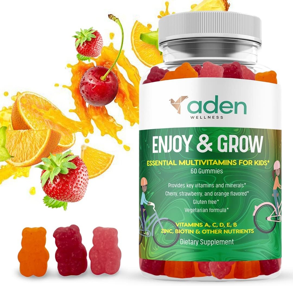 Multi B Vitamin Gummies for Kids - with B-Complex B6 B12 B9 (Folate) B7 (Biotin) B5 (Pantothenic Acid), A, C, D, E, Zinc, Iodine, Inositol – Energy, Nervous System, Immunity Support