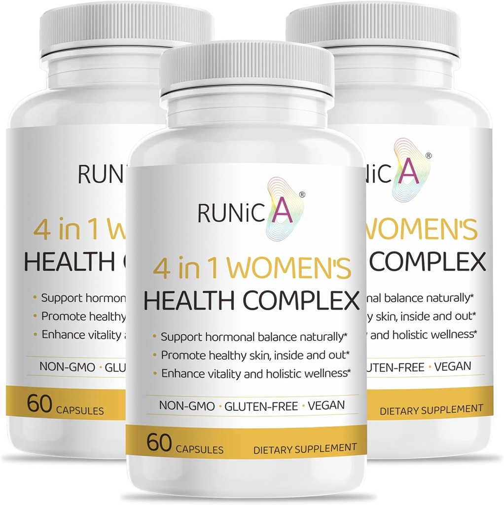 4-in-1 Women’s Hormonal Balance Complex | Rosehip, Pueraria & Evening Primrose with Soy Isoflavones | Menstrual Cycle, Menopause, Energy Level & Healthy Skin Support 180 Vegan Capsules