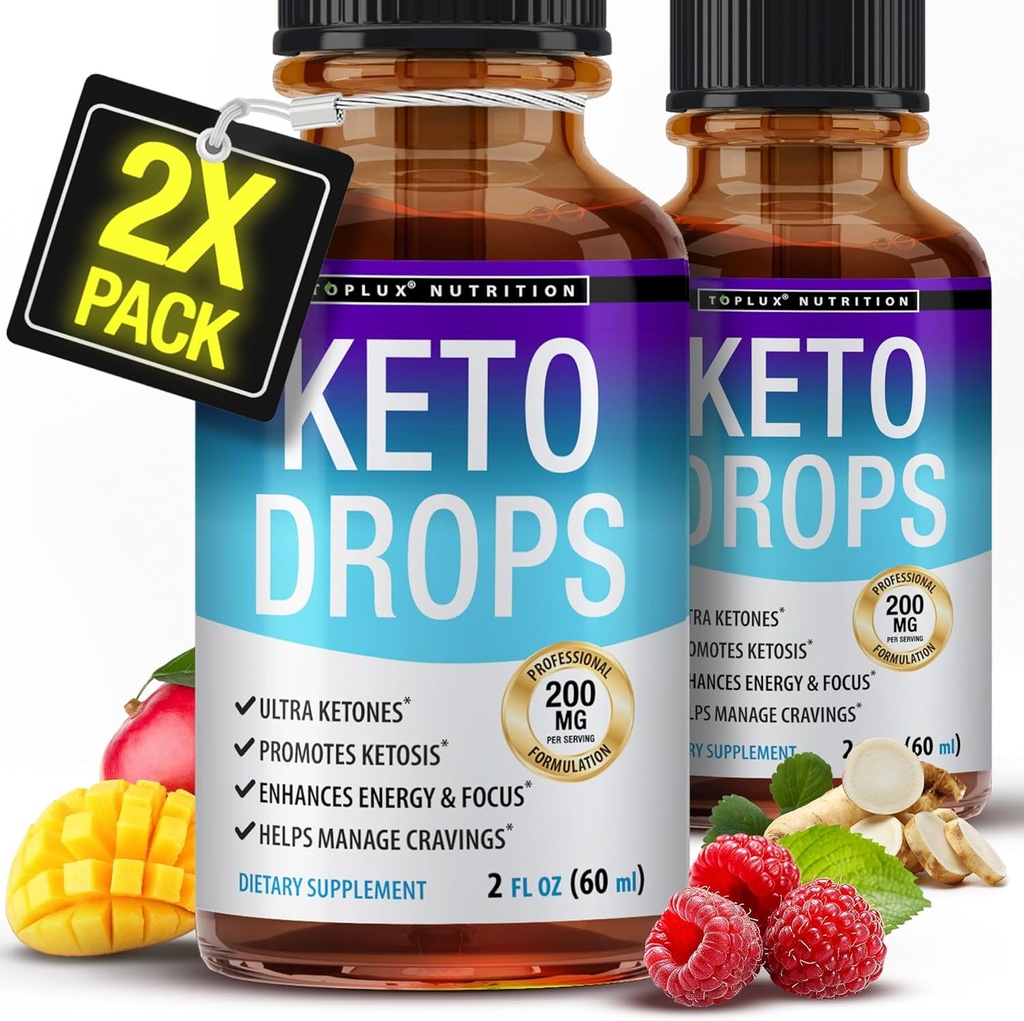 Toplux Keto Diet Drops Ketogenic Supplement - Premium Formula to Support Ketosis, Better Absorption Liquid, Garcinia Cambogia, for Men & Women
