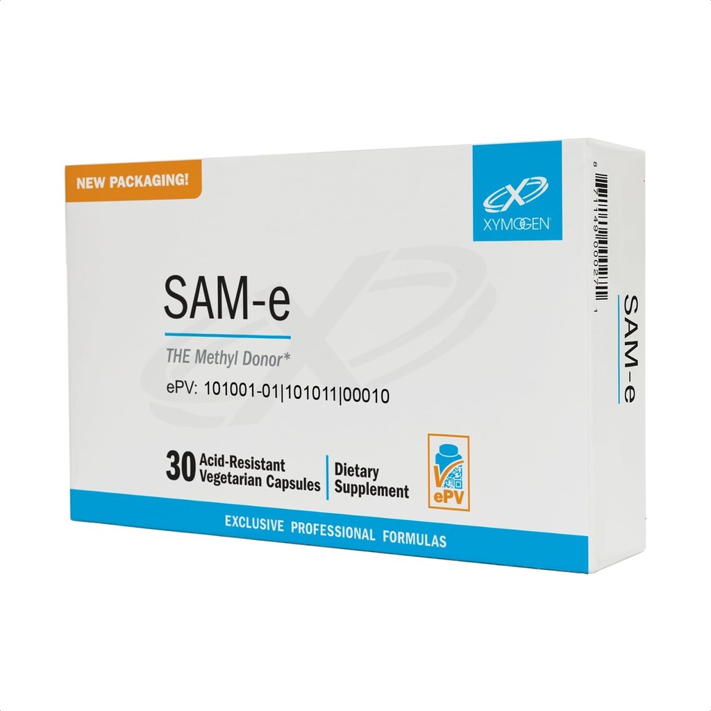 XYMOGEN SAM e Supplement - Liver Support Supplement - S-adenosyl-L-methionine - SAM-e 200mg - Vegan + Gluten Free (30 Capsules)