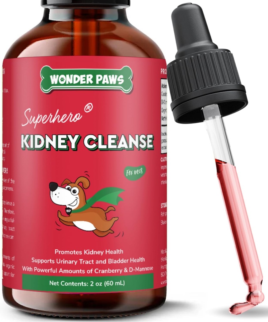 Premium Kidney Support for Dogs – Cranberry Supplement for Dogs – Dog UTI Treatment – Supports Bladder, Detox, Urinary & Kidney Health – Liquid Kidney Supplement for Dogs 2 oz (60ml)