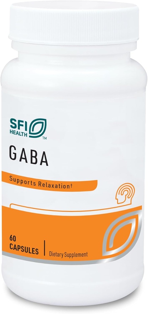Klaire Labs SFI Health GABA - 420 Milligrams Gamma-Aminobutyric Acid, Neurotransmitter to Support Calm & Mood (60 Capsules)