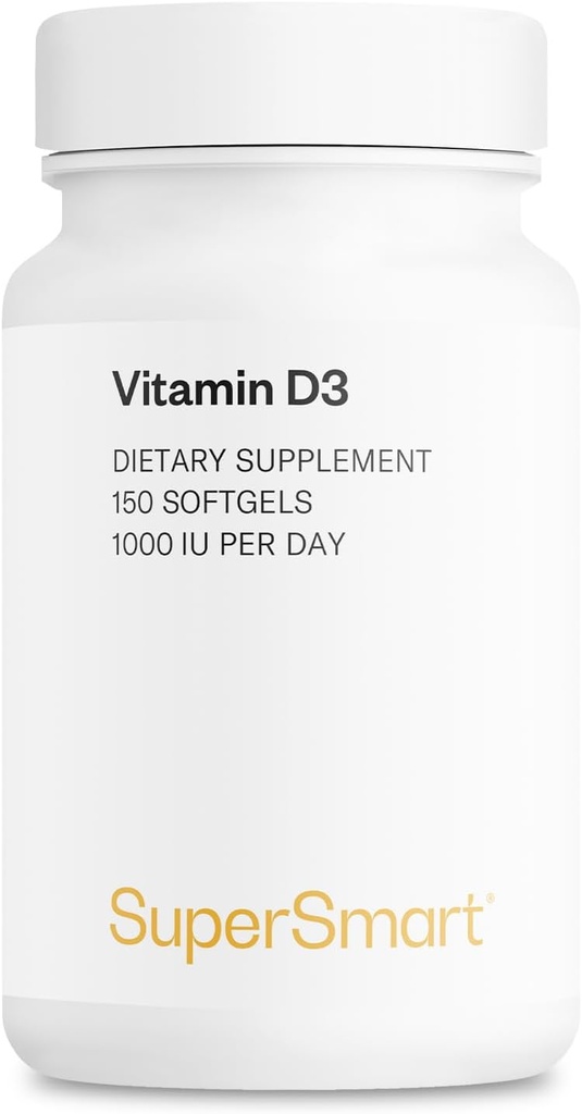 SUPERSMART - Vitamin D3 1000 IU Per Day - Vitamins for Strengthen Bones - Cells Protector | Non-GMO & Gluten Free - 150 Softgels