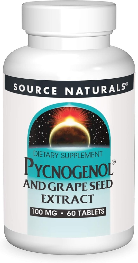 Source Naturals Pycnogenol & Grape Seed Extract 100 mg Dietary Supplement - 60 Tablets