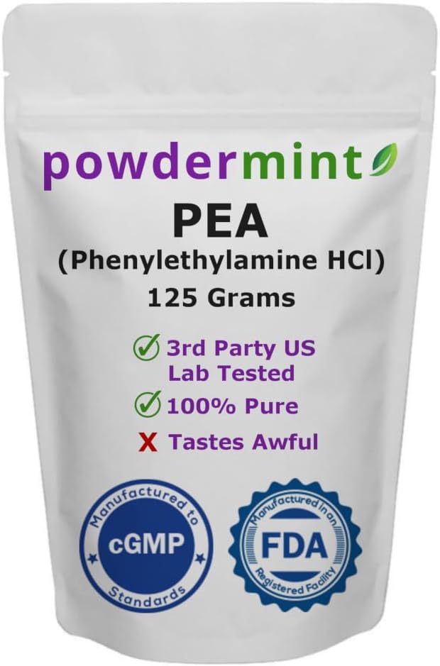 Beta Phenylethylamine HCl (Pea) Powder - Mood, Energy (125 Gram)