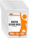 BulkSupplements.com Biotin 10000mcg Powder - Vitamins for Hair, Skin and Nails - as Vitamin B7, Gluten Free, 1000mg per Serving (10mg Biotin), 5kg (11 lbs) (Pack of 5)