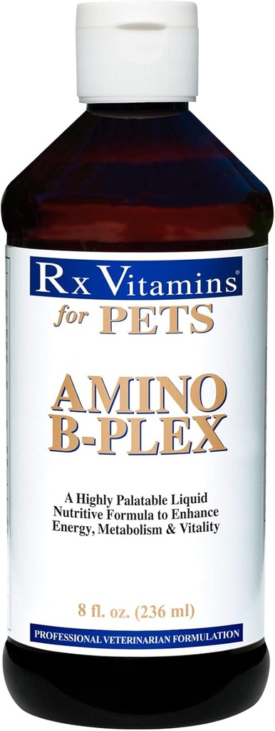 Rx Vitamins for Pets Amino B-Plex for Dogs & Cats - Healthy Nutrients Enhance Energy Metabolism & Vitality - Bacon Flavor 8 fl. oz.