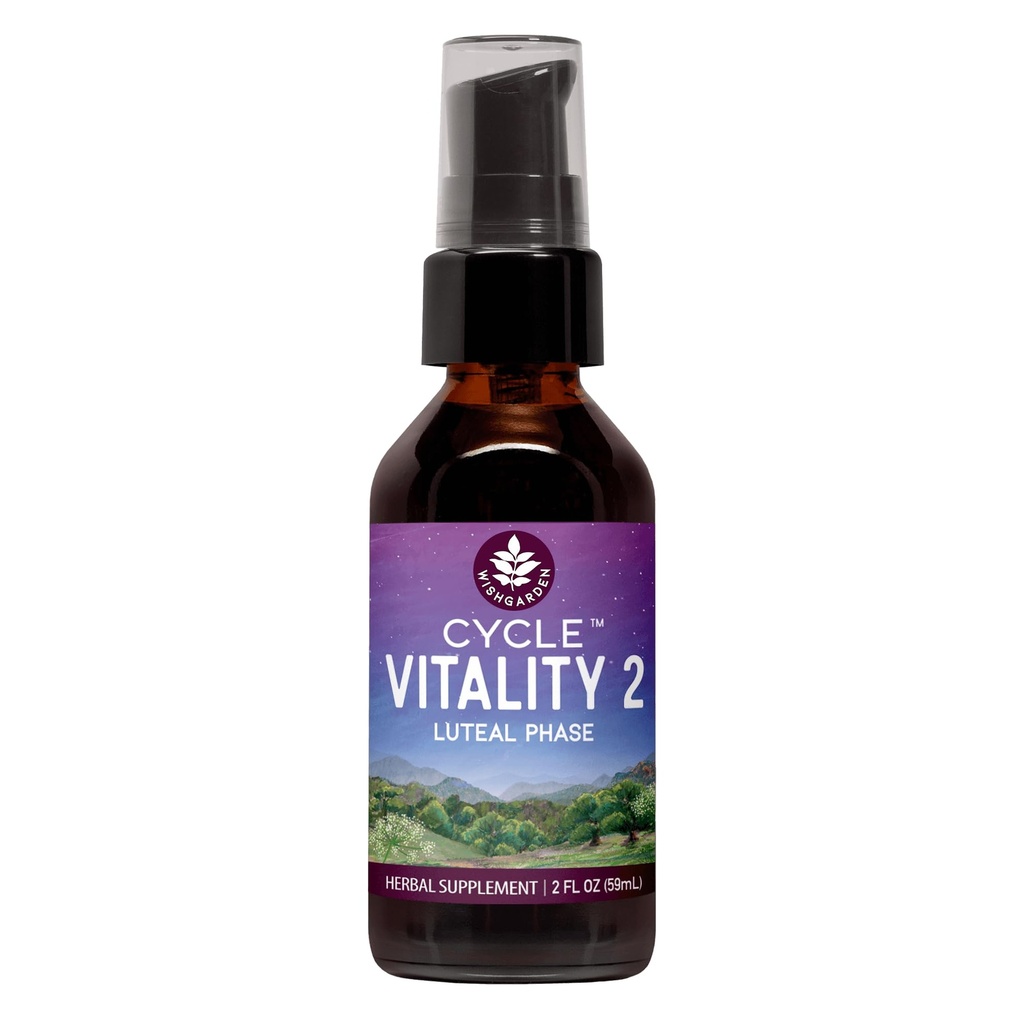 WishGarden Herbs Cycle Vitality 2 Luteal Phase - Plant-Based Progesterone Supplement with Wild Yam & Vitex Chasteberry Supports Healthy Menstrual Cycles, Fertility & Healthy Progesterone Levels, 2oz