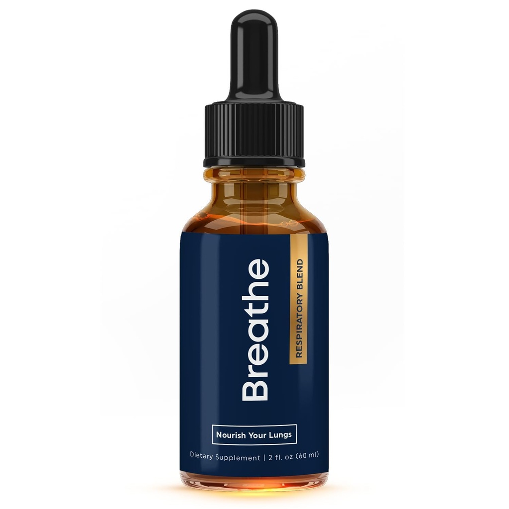 BREATHE 8-IN-1 Mullein Drops for Lungs & Airways 2 fl.oz. - Peppermint, Thyme, & Mullein Leaf Extract - Lung Detox for Smokers - Break up Mucus & Breathe Clear- GMO-Free & Made in USA- 2 months supply