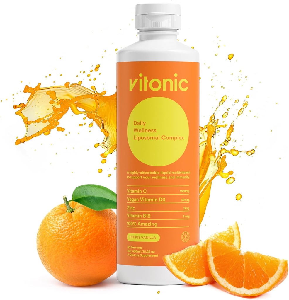 Liposomal Vitamin C 1000mg Liquid – Family Immunity Support | Up to 5× Higher Absorption | Multivitamin with D3, B12, Zinc | Collagen & Recovery Support | Vegan, Sugar-Free | 30 Servings